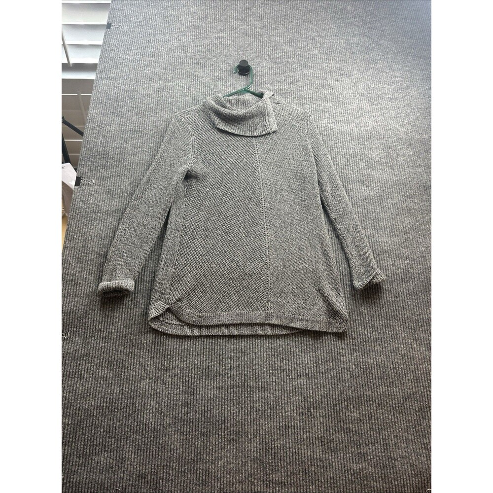 Talbots womens Petite Small marled black/white split turtleneck sweater in size